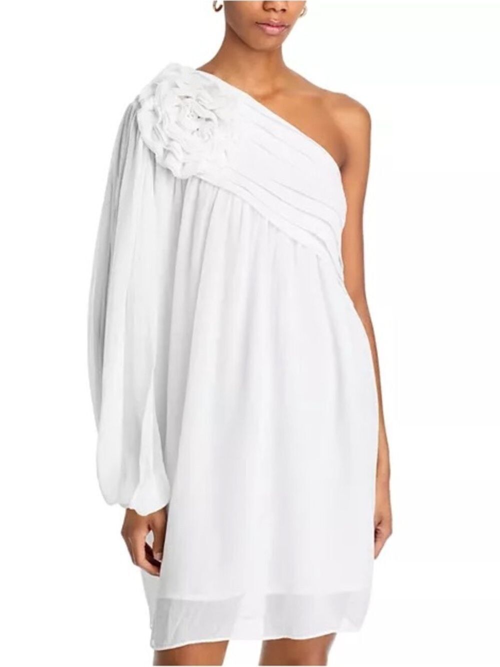 Farm Rio Off White One Shoulder Mini Dress